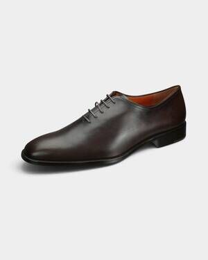 NEW PETER HUBER men's revival oxford shoes in dark brown